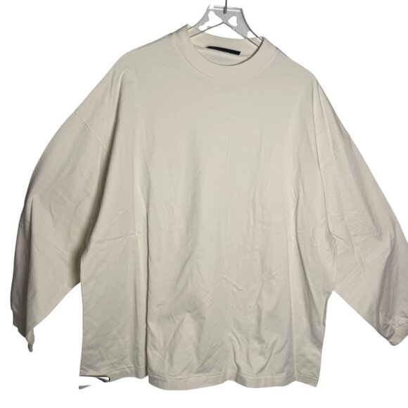 Essentials Fear of God Men’s Long Sleeve T-Shirt Dune cream Size Medium NWT - Picture 1 of 12